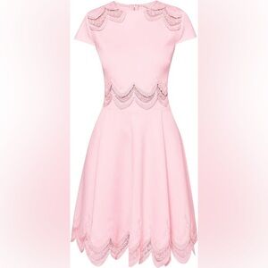 Ted Baker Rehanna Pink Cap Skater Mini Dress with Crew Neck